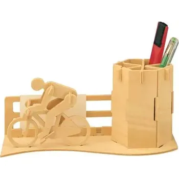 3D puzzle Woodcraft construction kit Woodcraft Dřevěné 3D puzzle Stojánek na tužky Cyklista