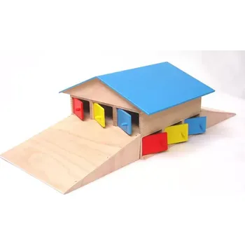 Dřevěná hračka Česká dřevěná hračka Dřevěná garáž pro 12 aut