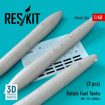 Plastikový model Reskit 1/48 Rafale Fuel Tanks RPL 741 (2000L) (3 pcs.)