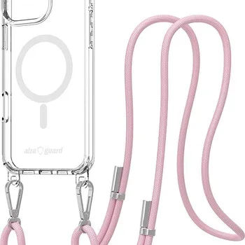 Pouzdro na mobilní telefon AlzaGuard Luxe Detach Lanyard Case Compatible with MagSafe for iPhone 16 Pro Max růžový