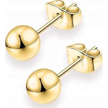 Náušnice KRÁSNÉ ZLATÉ NÁUŠNICE S KULIČKAMI A PETCI 3mm 4mm 5mm 6mm STŘÍBRO 925