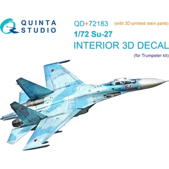 Plastikový model Quinta studio 1/72 Su-27 3D-Print.&col.Interior (TRUMP)