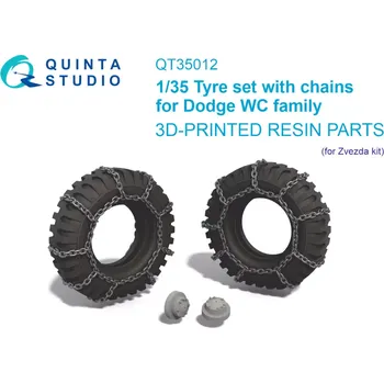 Plastikový model Quinta studio 1/35 Dodge WC Family tyre set with chains (ZVE)
