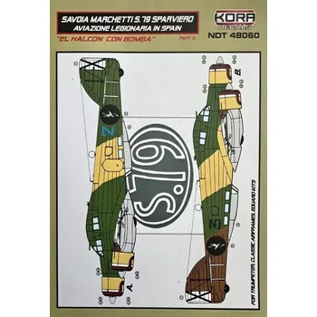 Plastikový model KORA Models 1/48 Decals SM.79 Sparviero 'El Halcón Con Bomba'