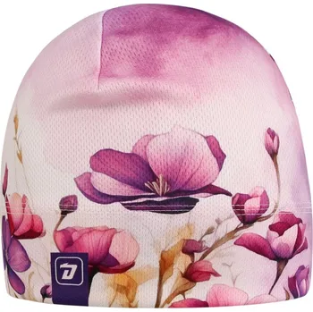 Čepice Funkční čepice Bruno - vzor 210 - bílá - fialové květy - čepice na jaro / podzim XL 56 - 58