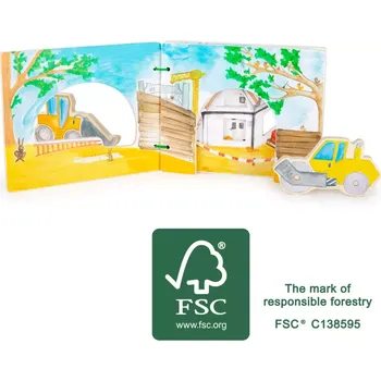 Dřevěná hračka small foot Dřevěná knížka stavba