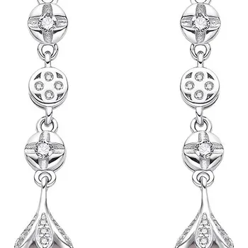 Náušnice Agato Stříbrné náušnice se zirkony a perlou AGT-E121PW-P (Ag925/1000, 5,74 g)