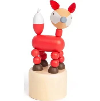 Dřevěná hračka Bigjigs Toys Dřevěná mačkací zvířátka Safari Liška