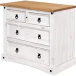 Komoda 2+2 zásuvky CORONA bílý vosk