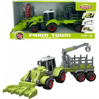autíčko Traktor s lžící a přívěsem k sestavení