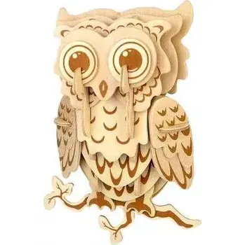 3D puzzle Woodcraft construction kit Woodcraft Dřevěné 3D puzzle sovička