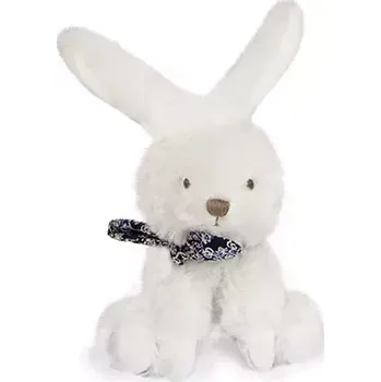 plyšák Doudou et Compagnie Paris Doudou Plyšový králíček s šátkem 12 cm tmavě modrá s kytičkami