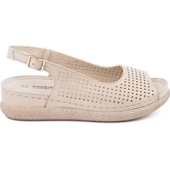 Dámské sandále Goodin Exkluzívní dámské sandály zlaté bez podpatku 39