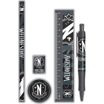 Set školních potřeb Set 5 kusů školních potřeb Netflix|Wednesday: Uniforma (8 x 21 cm)