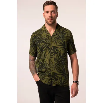 Pánská košile JP1880, Plus size Košile JP1880, krátké rukávy, plošný potisk, Cuba límeček, do 8XL pro plnoštíhlé nadměrná velikost, 835605441-1460, zelený, XXL, Plus size oblečení, Oblečení pro vysoké muže, Nadměrné velikosti, Oblečení pro plnoštíhlé.