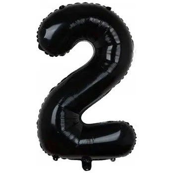 Balónek 2. narozeniny černý balónek dvojka 100cm fóliový