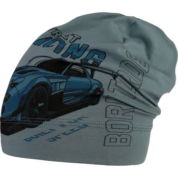 Čepice Bavlněná čepice Polo - vzor 70 - zelenomodrá tmavá - auto 48 - 50