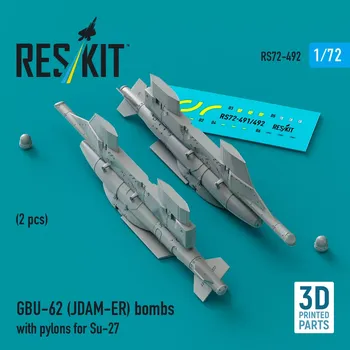 Plastikový model Reskit 1/72 GBU-62 (JDAM-ER) bombs w/ pylons for Su-27