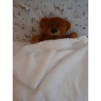 Dětská deka Pro útulný domov Deka s beránkem mušelínová Bílá