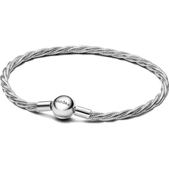 Náramek Kroucený náramek PANDORA Moments s kulatou sponou 20 cm 593757C00-20