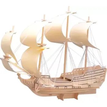 3D puzzle Woodcraft construction kit Woodcraft Dřevěné 3D puzzle Loď plachetnice Orel
