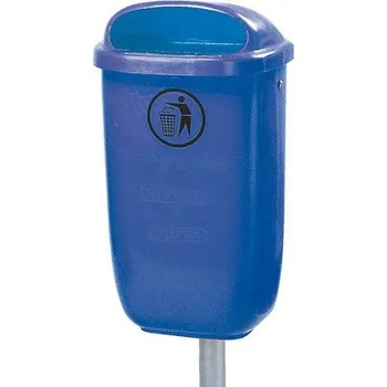 Venkovní odpadkový koš MEVA-TEC Plastový odpadkový koš 50 l. - modrý
