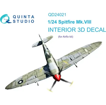 Plastikový model Quinta studio 1/24 Spitfire Mk.VIII 3D-Print.&col.Interior (AIR)