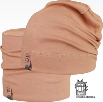 Čepice Set spadlé bavlněné čepice a nákrčníku Alan - vzor 20 - pudrová 50 - 52