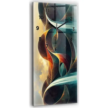 Hodiny Velké tvrzené skleněné nástěnné hodiny tichý chod vodopád