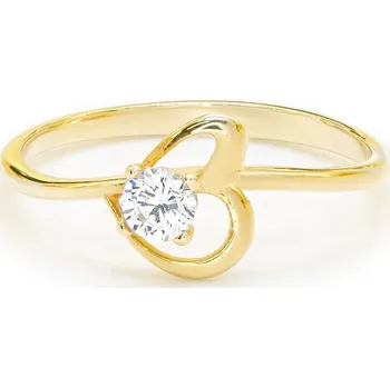 Prsten Zásnubní prsten ze žlutého zlata se srdíčkem a zirkonem 7452260010103300
