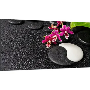 Příslušenství pro sporák SKLENĚNÁ OCHRANNÁ DESKA NA SPORÁK 90X52 KVĚTINOVÁ, Z TVRZENÉHO SKLA 7v1