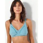 Sada 2 polovyztužených bavlněných podprsenek s ažurou, bez kostic modrá+levandulová 100B