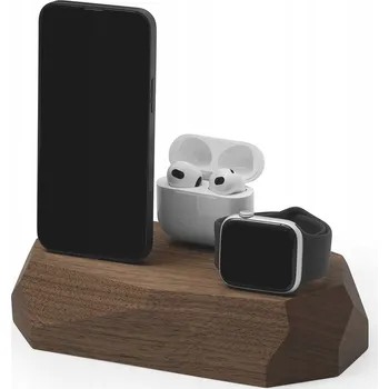 Dokovací stanice 3v1 - Triple Dock - Ořech - 1 x Lightning, 1 x USB-C