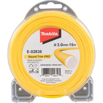 Struna do sekačky MAKITA E-02836 Struna nylonová Pro 3,0mm, 15m, žlutá, kulatá free_store_pickup