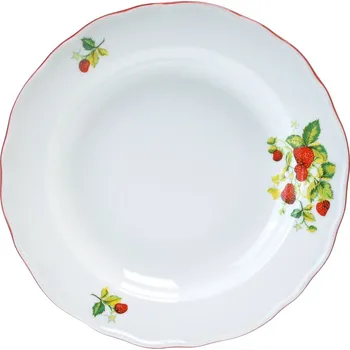 Český porcelán, Dubí Talíř hluboký 24 cm Rokoko jahody