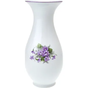 Váza Český porcelán, Dubí Váza 25,5 cm fialky s fialovou linkou
