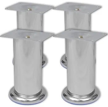 Sada nářadí 4 kulaté chromové nohy na pohovku 60 mm