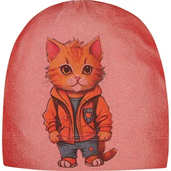 Čepice Bavlněná čepice Polo - vzor 76 - cihlová tmavá - kocour 52 - 54