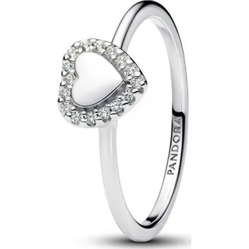 Prsten Prsten PANDORA Srdce s aureolou ke gravírování 58 193801C01-58