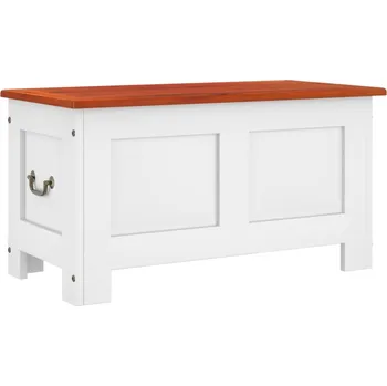 Truhla Úložná truhla s víkem masivní akáciové dřevo 364918 bílá/hnědá