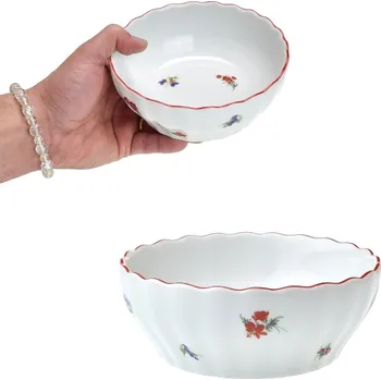 Český porcelán, Dubí Miska válcová 15,5 cm rakouská házenka s červenou linkou