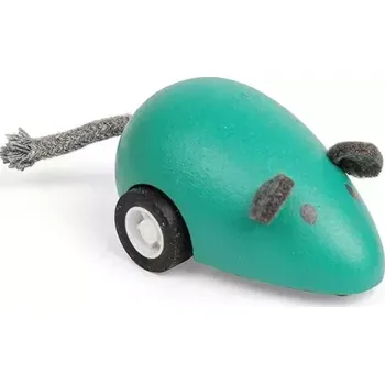 Dřevěná hračka Bigjigs Toys Dřevěné natahovací zvířátko 1 ks Myš zelená