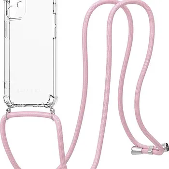 Pouzdro na mobilní telefon AlzaGuard Luxe Lanyard Case pro iPhone 12 Mini růžový