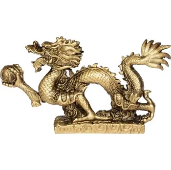 Soška Drak resin 22 cm zlatý