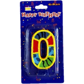 Dortová svíčka Narozeninová svíčka číslice 0 barevná