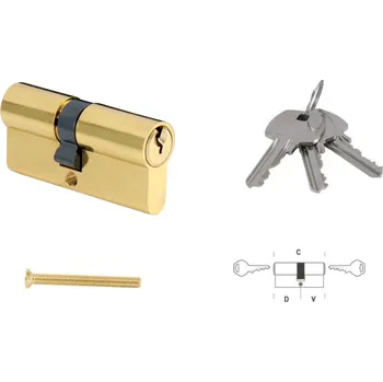 Vložka do dveří MP - Bezpečnostní vložka 60S D 35 + V 40 mm OLS - Mosaz broušená