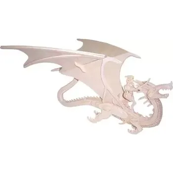 3D puzzle Woodcraft construction kit Woodcraft Dřevěné 3D puzzle zvířata drak a rytíř