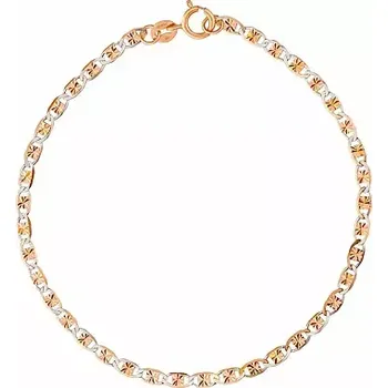 Náramek Zlatý náramek MARINE 2,5 mm v kombinaci růžového a bílého zlata s rytím varianta 18 cm FNN1777BGRW-18 cm