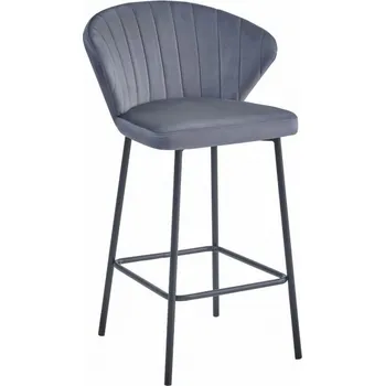 Barová židle Barová židle GATTA sametová tmavě šedá (černé nohy)