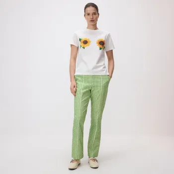 Dámské kalhoty Reserved - Kostkované kalhoty s puky - světle zelená - 791HD-70X - 791HD-70X-XS